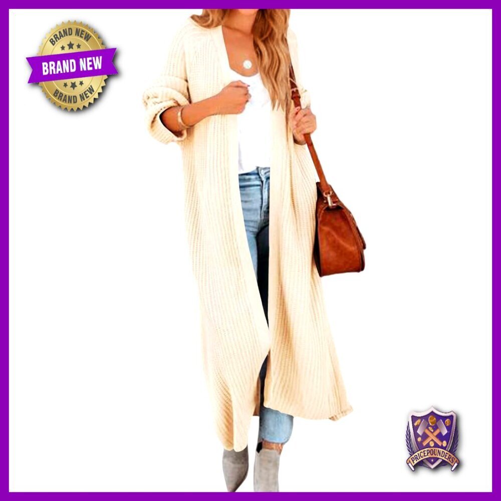 Oversized Long Cardigan Duster Coat Split Front Knit Sweater